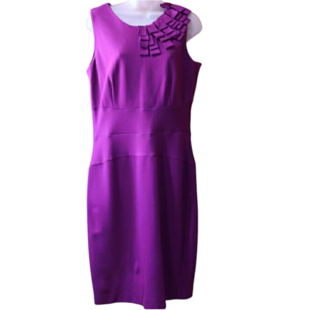 Taylor Purple Pencil Sheath Dress Classic Cocktail Party Style 14